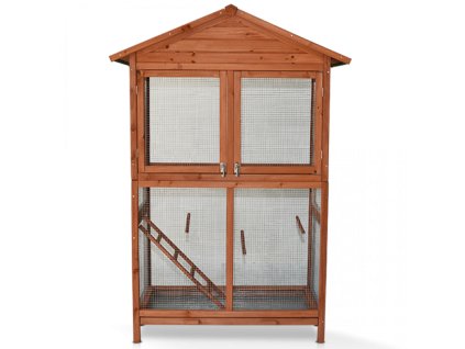 Madárház - XL méretű - tömör fa, 122 x 60 x 177 cm