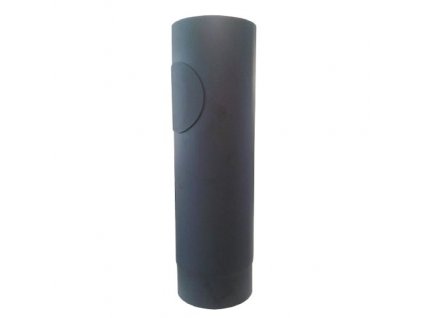 Füstcső nyílással 130 mm/500, 1,5 mm, fekete