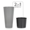 Virágcserép TUBUS 30 cm, vékony beton, szürke