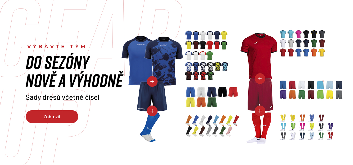 Sady dresů Givova a Joma, levně, akce