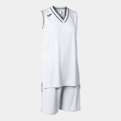 Dámský basketbalový dres + trenýrky Joma Atlanta - bílá/černá (Velikost 2XL)