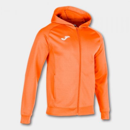 Sportovní mikina se zipem a kapucí Joma Menfis - fluo oranžová