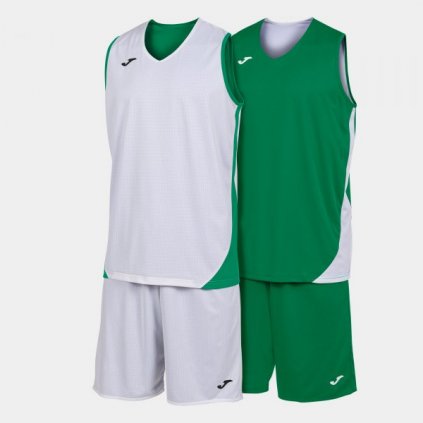 Basketbalový  dres + trenýrky Joma Kansas - zelená/bílá