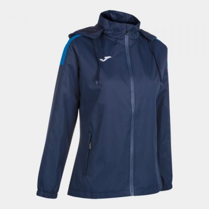 Dámská sportovní bunda do deště Joma Trivor - tmavě modrá/modrá (Velikost L)