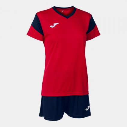 Dámský sportovní dres + trenýrky Joma Phoenix - červená/tmavě modrá