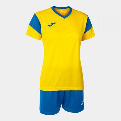 Dámský sportovní dres + trenýrky Joma Phoenix - žlutá/tmavě modrá