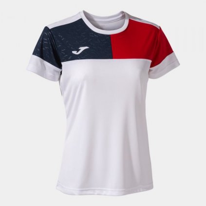Dámský sportovní dres Crew V - bílá/červená/tmavě modrá (Velikost 2XL)