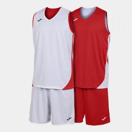 Basketbalový  dres + trenýrky Joma Kansas - červená/bílá