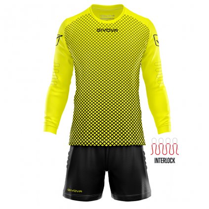 Brankářský dres + trenýrky Givova Manchester - fluo žlutá/černá (Velikost 3XS)