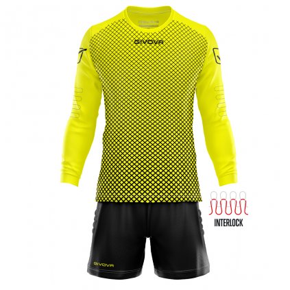 Brankářský dres + trenýrky Givova Manchester - fluo žlutá/černá