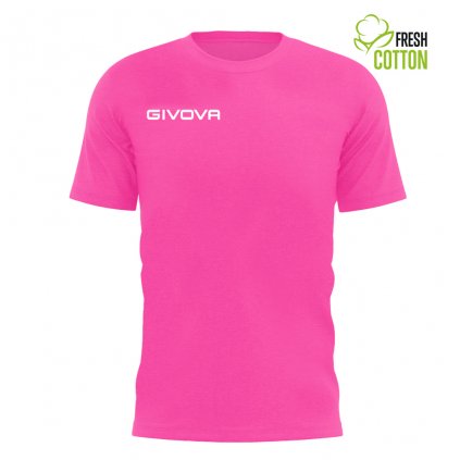 Bavlněné triko Givova Fresh - fluo růžová