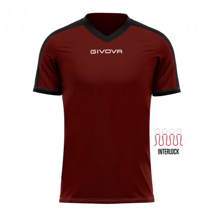 Sportovní dres Givova Revolution - vínová/černá