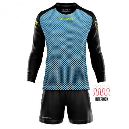 Brankářský dres + trenýrky Givova Manchester - světle modrá/černá (Velikost M)