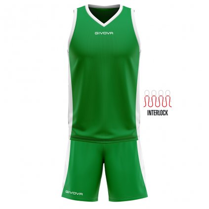 Basketbalový dres + trenýrky Givova Power - zelená/bílá