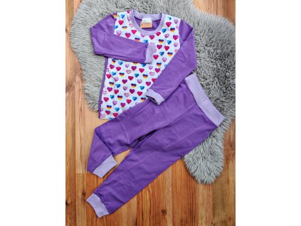 Pyžamo - srdíčka (fialová)
