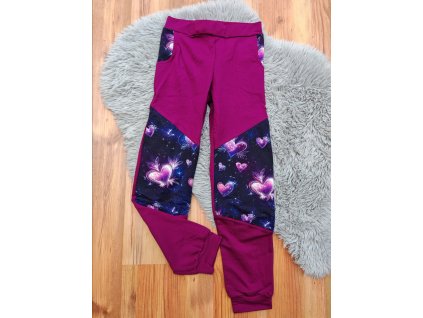 Tepláčky fialové - srdíčka