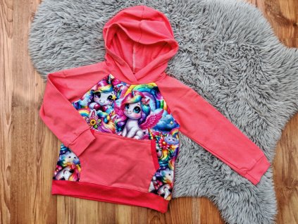 Mikina růžová - jednorožci