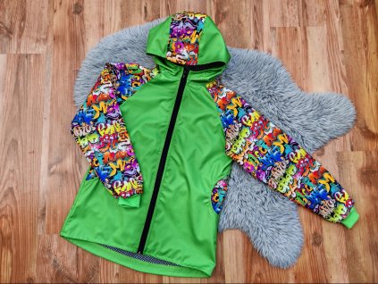 Bunda zelená - grafiti