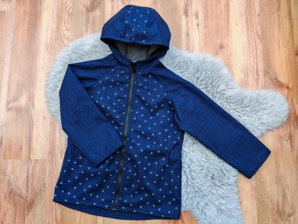 Bunda tmavě modrá - reflexní srdíčka 2