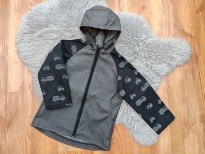 Bunda tmavě šedá - reflexní auta