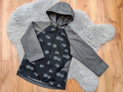 Bunda tmavě šedá - reflexní auta 2