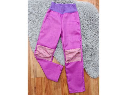 Kalhoty růžové - reflexní srdíčka