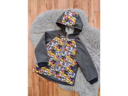 Bunda šedá - barevné kočky