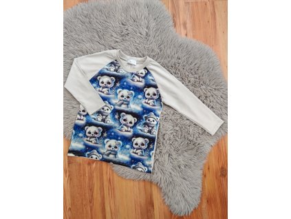 Tričko s dlouhým rukávem  - zimní medvídci - (šedá)