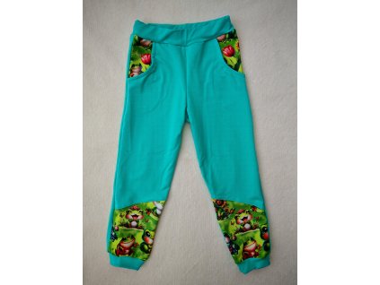 Tepláčky tmavě mentolové - žabky