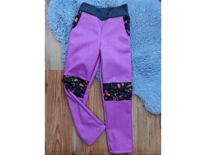 Kalhoty růžové - kaňky