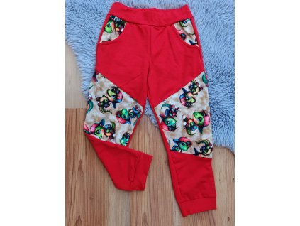 Tepláčky červené - dráček v kšiltovce