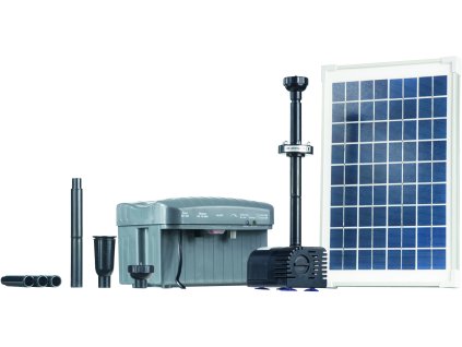 Sada solárního efektového čerpadla HEISSNER 750 l/h s LED osvětlením SP760-L