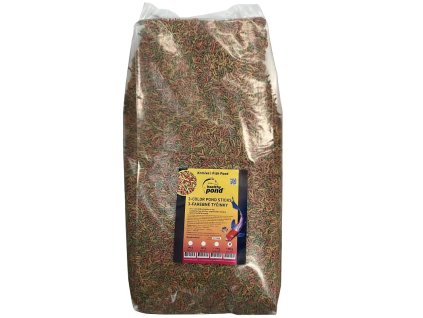 Trojbarevné krmivo pro jezírkové ryby 35L