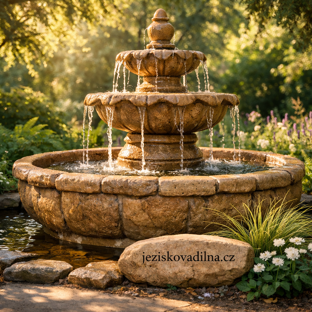 zahradní dekorace, fontány na zahradu, pískovcové dekorace