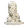 Zahradní sochy zvířat - Lev s koulí, výška 35 cm, 12 kg, pískovec