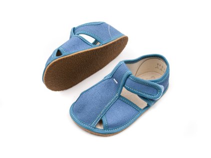 BABY BARE SHOES SLIPPERS - DENIM