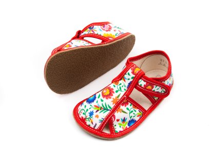 BABY BARE SHOES SLIPPERS - WHITE FOLKLORE