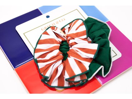 GRECH & CO. GUMIČKY DO VLASOV SCRUNCHIE SET 2KS STRIPES ATLAS+TIERRA