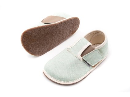 DETSKÉ BAREFOOT PAPUČE PEGRES BF 01U "UDRŽATEĽNOSŤ" - MINT