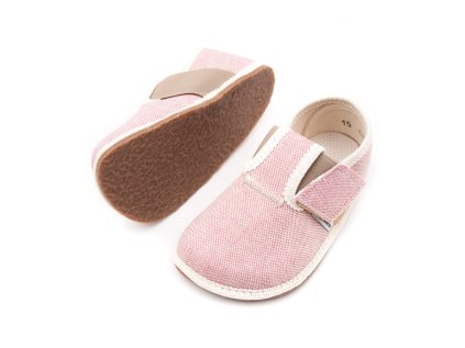 DETSKÉ BAREFOOT PAPUČE PEGRES BF 01U "UDRŽATEĽNOSŤ" - RUŽOVÉ