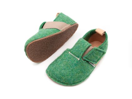 DETSKÉ BAREFOOT PAPUČE PEGRES RECYKLOVANÉ BF05U - ZELENÉ