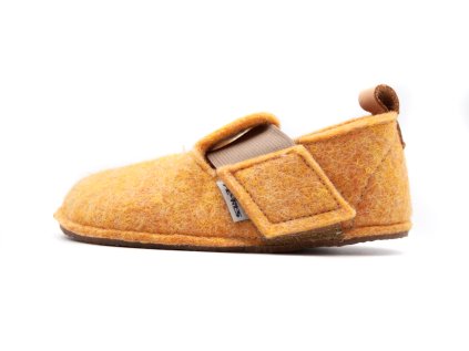 PEGRES BAREFOOT PAPUČKY VLNENÉ BF05U - ŽLTÉ (Veľkosť 32)