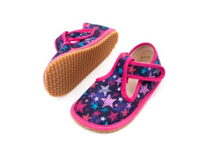 DETSKÉ BAREFOOT PAPUČE BEDA ŠIRŠIE (W) PLAYFUL BFN - STARS