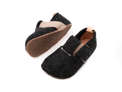 DETSKÉ BAREFOOT PAPUČE PEGRES RECYKLOVANÉ BF05U - ČIERNE