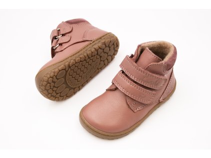 DETSKÉ BAREFOOT ČLENKOVÉ TOPÁNKY LURCHI NINO FLEECE - AMBRA ROSE