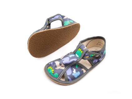 BABY BARE SHOES SLIPPERS - DINOSAURUS