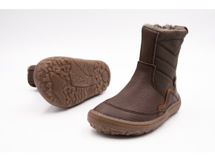 FRODDO BAREFOOT TEX WOOL BOOTS GRIP NEW - BROWN