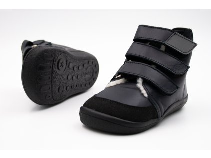 BEDA BAREFOOT ZIMNÉ TOPÁNKY S MEMBRÁNOU - JUST BLACK