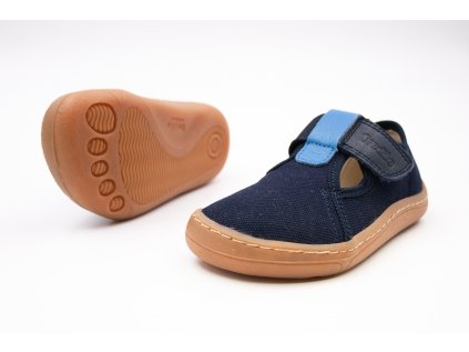 FRODDO BAREFOOT PLÁTENKY CANVAS T-BAR - DARK BLUE