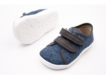 DETSKÉ BAREFOOT TENISKY BEDA PLAYFUL - DENIM